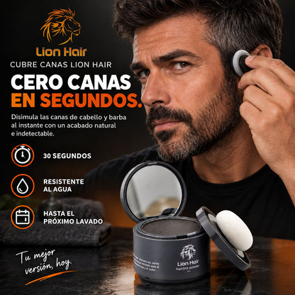 Cubre canas instantáneo Lion Hair, envase del producto