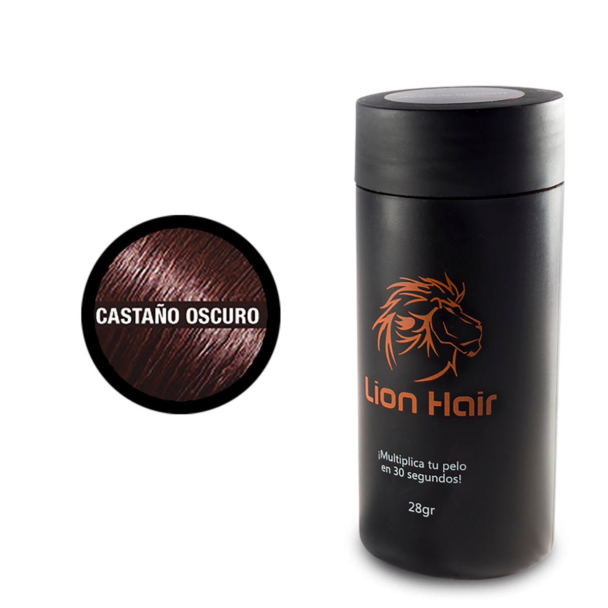 Densificador capilar Lion Hair, tono Castaño Oscuro